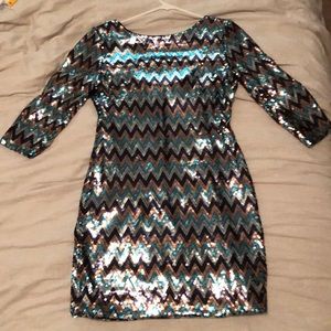Sequence Dress (Blue, Silver, Gold, & Black)